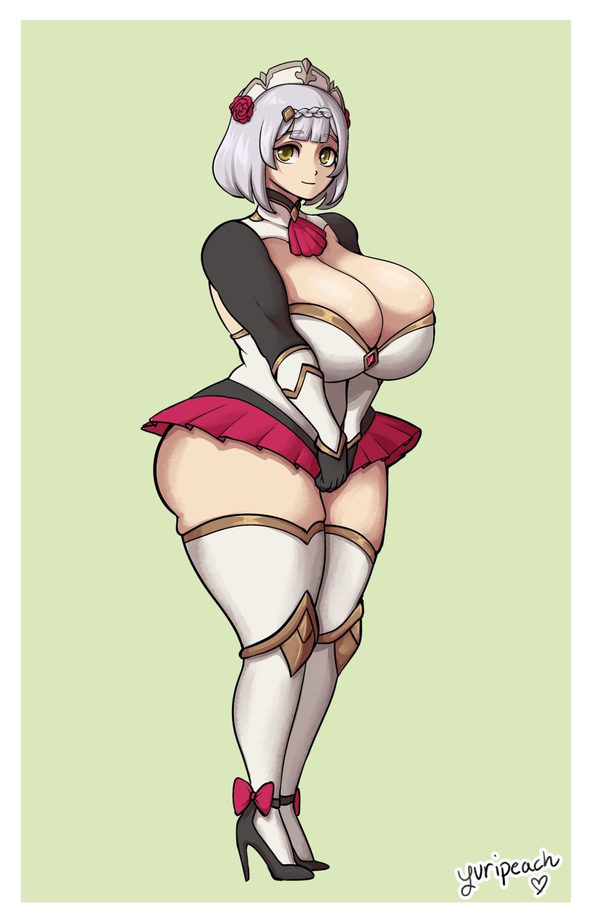 1girls ass big_ass big_breasts big_thighs breasts breasts_bigger_than_head busty cleavage clothing curvy female female_only genshin_impact heels high_heels huge_ass huge_breasts huge_thighs large_ass large_breasts large_thighs noelle_(genshin_impact) solo solo_female thick_thighs thighs voluptuous yuripeach