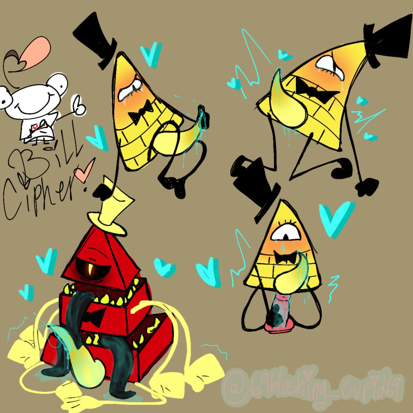 bill_cipher cum dildo male multi_tongue non-human non-human_only non-human_penis penis tentacle_penis tongue toony