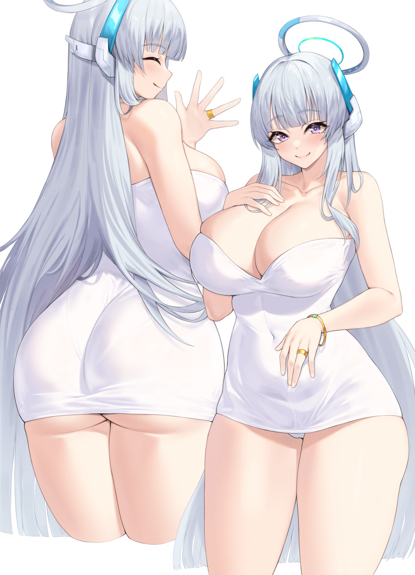 1girls ass blue_archive blue_eyes breasts dat_ass female hi_res hips huge_ass huge_breasts kuavera light-skinned_female light_skin long_hair millennium_science_school_student noa_(blue_archive) seminar_(blue_archive) thick_thighs thighs white_hair wide_hips