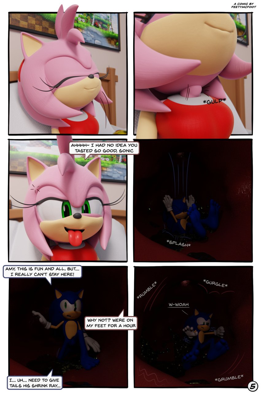 absurd_res amy_rose anthro comic dialogue duo english_text feetymcfoot female forced forced_vore hi_res internal male male/female micro oral_vore questionable_consent sega sonic_(series) sonic_the_hedgehog sonic_the_hedgehog_(series) speech_bubble text vore