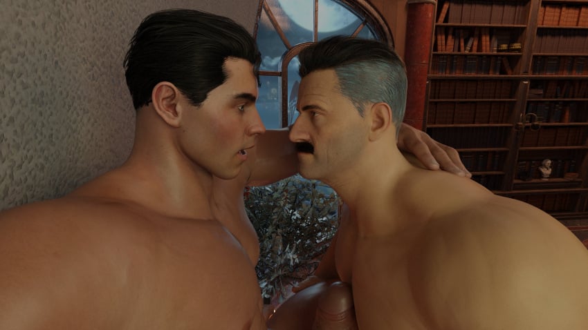 2boys 2humans 2males 3d 3d_(artwork) 3d_model alien_humanoid anal batman batman_(bruce_wayne) batman_(series) black_and_white_hair blue_eyes bruce_wayne dc dilf erect_penis eye_contact flying flying_sex gay gay_anal gay_sex humanoid_on_human indoor_nudity indoors indoors_sex injustice injustice_2 invincible light-skinned_male light_skin male/male male_focus male_only male_penetrated male_penetrating male_penetrating_male masculine masculine_bottom masculine_male moonlight mortal_kombat mortal_kombat_1_(2023) muscles muscular muscular_male naked naked_male netherrealm_studios night nighttime nolan_grayson nude nude_male omni-man rich_man superhero supervillain thecosmonuts viewed_from_above villain_on_hero viltrumite