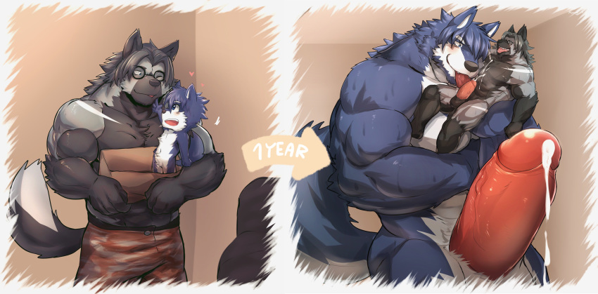 2018 2boys 5_fingers abs absurd_res age_difference ambiguous_gender anthro anthro_on_anthro beard biceps big_balls big_biceps big_hands big_muscles big_penis big_tail blue_eyes blue_fur blue_hair blue_tail body_hair box breath brown_nose canine chest_hair chest_tuft clothed clothing cub cum cum_drip cum_on_chest cum_on_stomach cumshot domination dripping duo ejaculation erection eye_contact eyebrows eyewear facial_hair father father_and_son fluffy fluffy_tail front_view fur furry glasses grey_eyes grey_fur grey_hair grey_nose grey_tail growth hair hand_on_face heart hi_res holding_object huge_balls huge_cock huge_muscles huge_tail humanoid_hands humanoid_penis hyper hyper_penis interspecies kedasky larger_male licking long_penis long_tail looking_at_another looking_at_partner looking_down looking_pleasured looking_up male male_domination mammal mono_g multicolored_fur muscle_growth muscular muscular_male nude older_male one_eye_closed open_mouth open_smile oral orgasm pants parent pecs penis penis_growth penis_lick penis_size_difference pink_tongue post_transformation sex sharp_teeth simple_background size_difference size_play smaller_male smile son spread_legs spreading standing sweat tail_growth teeth testicles thick_penis thick_tail thick_thighs tongue tongue_out topless triceps tuft vein veiny_penis white_balls white_fur wolf young younger_male zhenelov