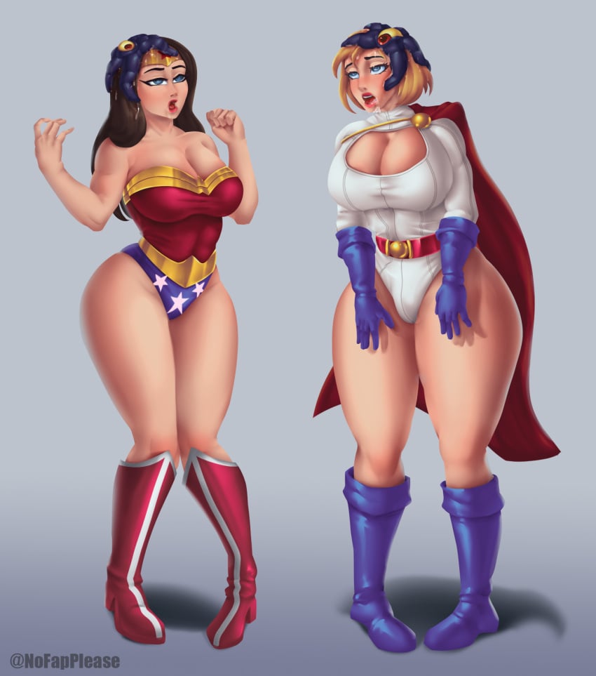 2girls alien ass big_ass big_breasts big_butt blonde_hair blue_eyes breast brown_hair cleavage cleavage_cutout consensual dc dc_comics female_only fully_clothed heroine huge_breasts hypnosis kara_zor-l karen_starr mind_control mindless multiple_girls nofapplease open_mouth power_girl revealing_clothes saliva standing starro superhero superhero_costume superheroine superman_(series) thick thick_ass thick_thighs tight_clothing two_girls wide_hips wonder_woman wonder_woman_(series) yellow_hair