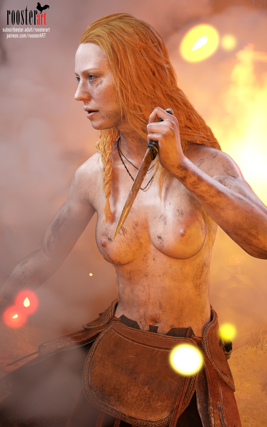 10:16 1girls 3d 3d_(artwork) 4k bare_shoulders belly belly_button braid breasts breasts breasts dirt dirty dirty_face dirty_skin embers erect_nipples faye_(god_of_war) female female female_focus fighting_pose fire god_of_war knife laufey long_hair medium_breasts necklace nipples norse norse_mythology open_eyes open_mouth partially_clothed patreon patreon_username roosterart shoulders solo solo_focus standing subscribestar subscribestar_username topless video_game video_game_character video_game_franchise weapon weapon_in_hand