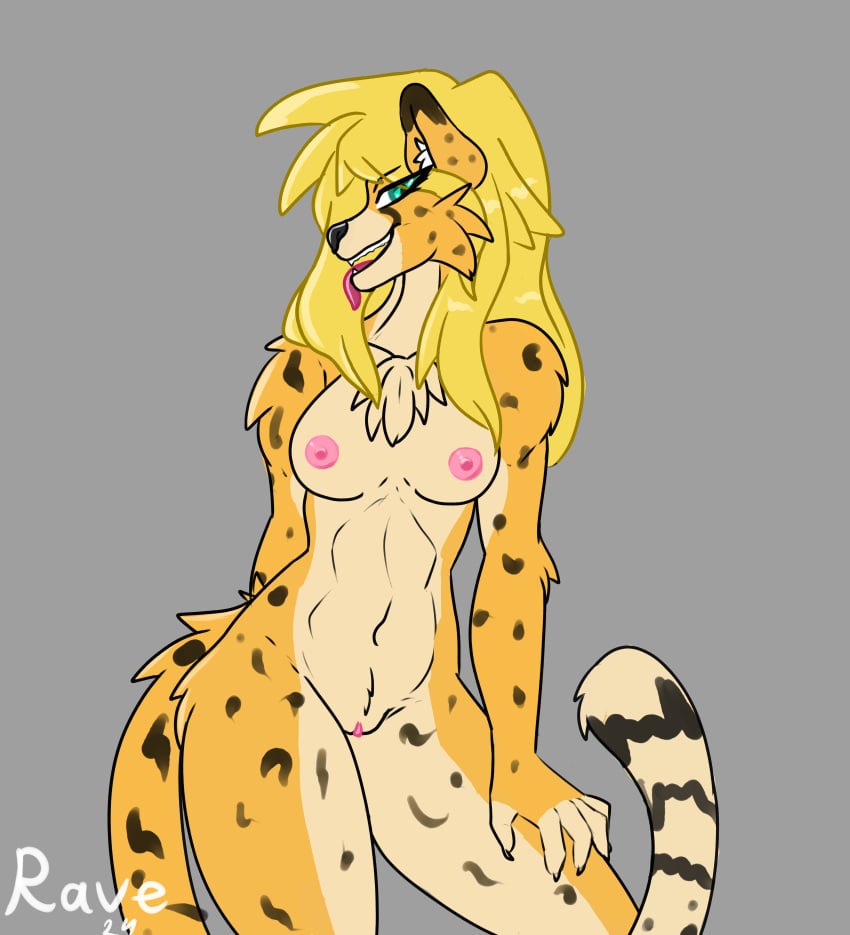 absurd_res anthro fan_character felid female hi_res leopard mammal pantherine solo tongue tongue_out white_rave