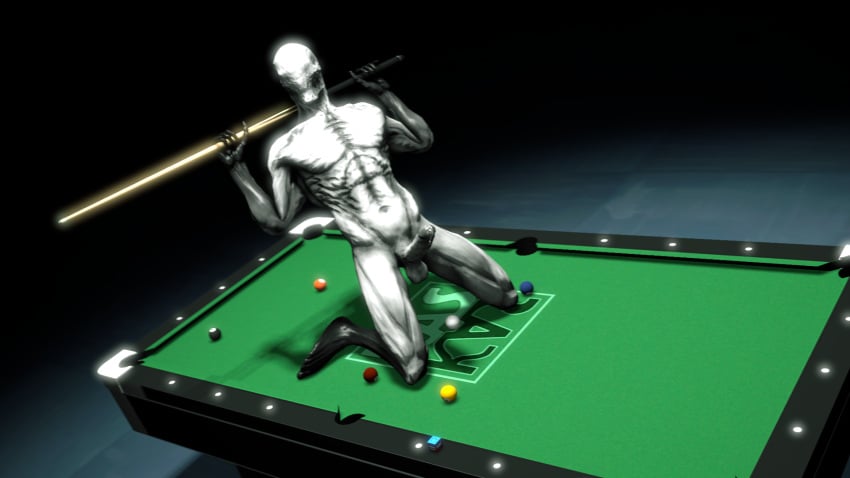 big_penis billiard_ball billiard_table cksks cue_ball cue_stick erection male male_only monster muscular muscular_male non-human outlast penis pool_table simple_background solo walrider