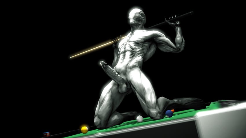 big_penis billiard_ball billiard_table cksks cue_ball cue_stick erection male male_only monster muscular muscular_male non-human outlast penis pool_table simple_background solo walrider