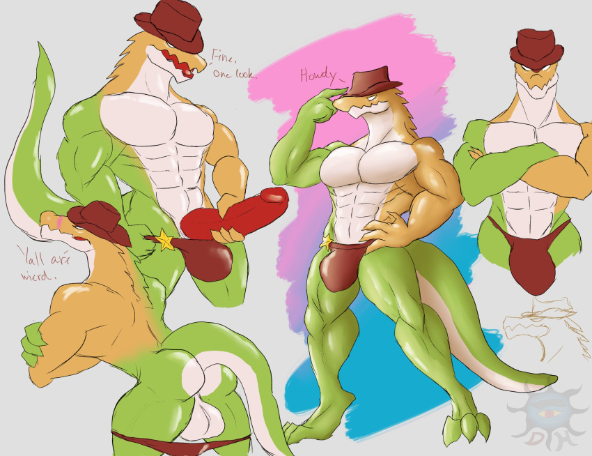 2024 abs anthro anthro_focus anthro_only anthro_solo athletic athletic_anthro athletic_male balls big_balls big_cock big_penis big_testicles bulge cowboy cowboy_hat crocodile crocodilian crocodylid daikuhiroshiama digital_drawing_(artwork) digital_media_(artwork) erect_penis erection gummigoo_(the_amazing_digital_circus) hat headgear headwear humanoid_genitalia humanoid_penis long_tail male male_anthro male_focus male_only mostly_nude muscles muscular muscular_male partially_clothed partially_clothed_male pecs pectorals penis penis_out presenting_penis reptile reptile_humanoid scales solo solo_anthro solo_focus solo_in_panel solo_male tail testicles the_amazing_digital_circus thong thong_only thong_pull underwear underwear_only