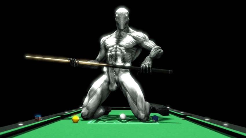 big_penis billiard_ball billiard_table cksks cue_ball cue_stick erection male male_only monster muscular muscular_male non-human outlast penis pool_table simple_background solo walrider