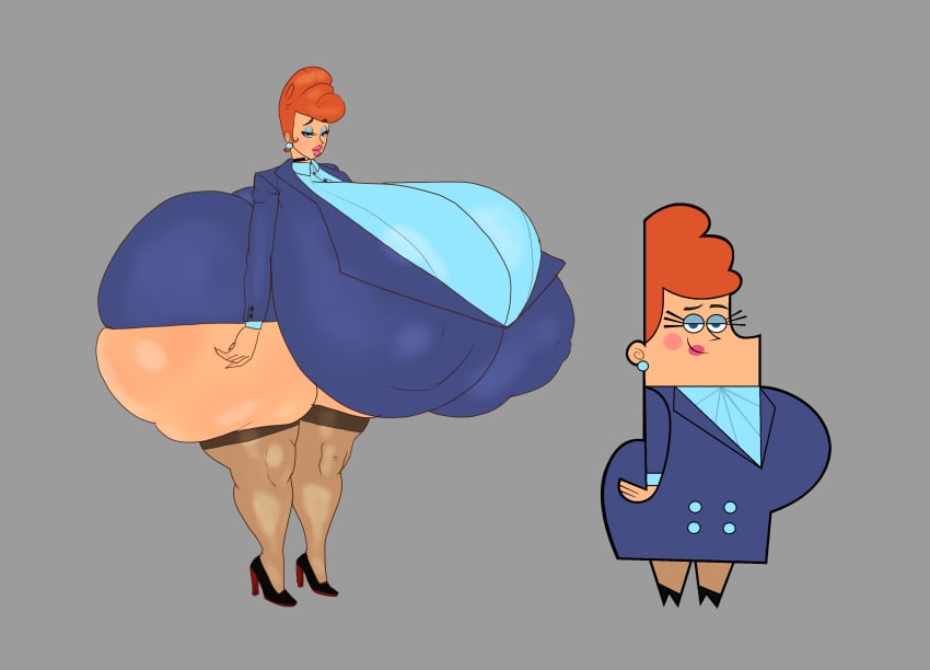 ass_bigger_than_head breasts_bigger_than_head casual casual_nudity clothed dumptruck_ass female female_only flamingsanity geraldine_waxelplax hyper_ass hyper_breasts nipples_visible_through_clothing no_bra principal_waxelplax school shortstack stacked stacked_lady teacher teasing the_fairly_oddparents underass