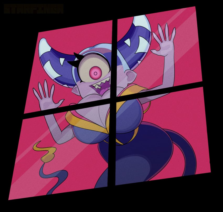 big_ass big_breasts boob_window breasts_on_glass casual casual_nudity clothed female female_only fuumin huge_breasts insomni level-5 monster_girl no_bra pov starfinga teasing yo-kai_watch youkai youkai_watch yōkai yōkai_watch