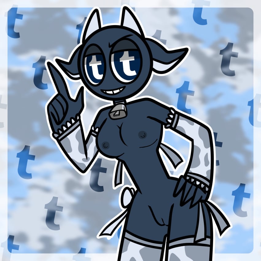 1girl 1girls 5_fingers anthro bat blue_body blue_skin bovine cow_bell cow_bikini edit edited female female_focus female_only furry half_naked nipples nsfw pussy solo solo_focus standing tagme tumblr xoxo_mk