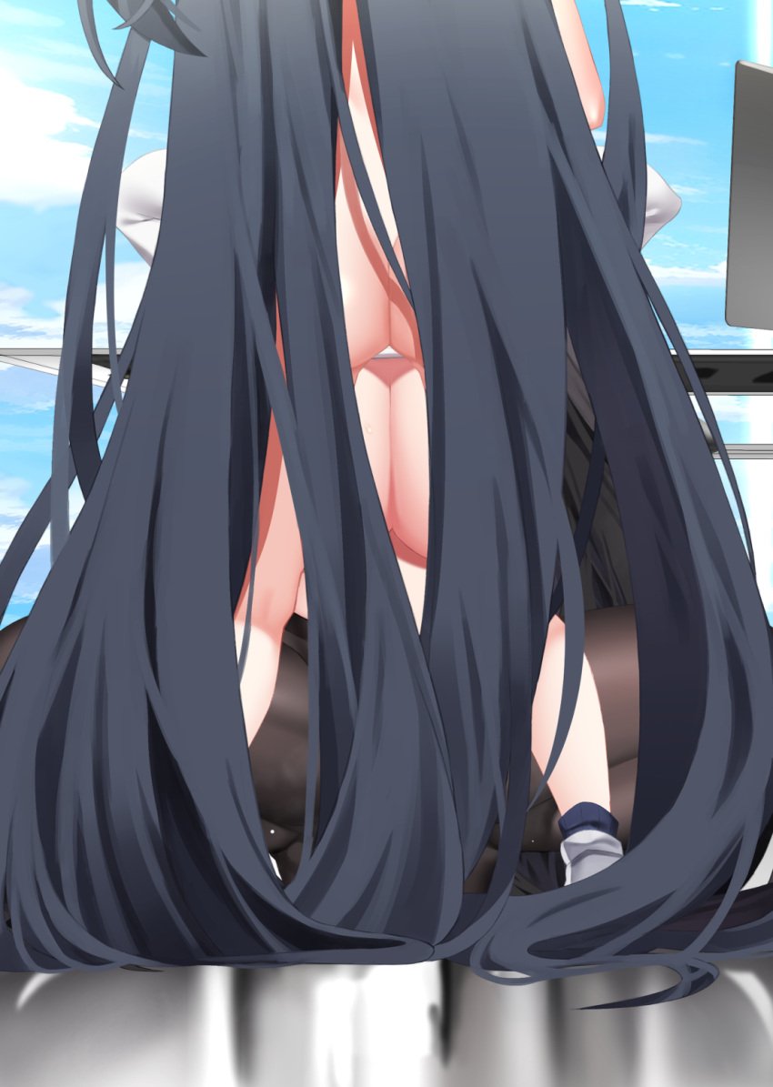 1futa 1girls absurdly_long_hair ass back back_view big_breasts black_hair black_pantyhose blue_archive breasts cleavage duo faceless faceless_character faceless_female faceless_futanari female futa_on_female futa_with_female futanari highres huge_breasts implied_futanari light-skinned_female light-skinned_futanari long_hair maze_yuri millennium_science_school_student multiple_girls oral oral_sex pantyhose rio_(blue_archive) seminar_(blue_archive) sex spread_legs squatting standing very_long_hair white_footwear