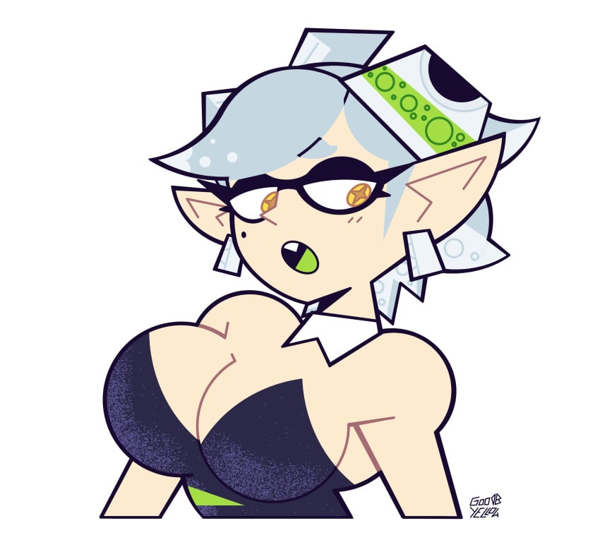 breasts female female_only goodbyellow marie_(splatoon) nintendo open_mouth pointy_ears solo splatoon splatoon_(series)