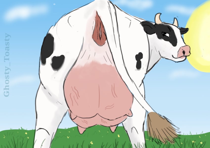 animal_genitalia animal_pussy ass big_butt bovid bovine breasts cattle female female_feral feral genitals ghostyxtoasty grass horn invalid_tag lips mammal nipples outside plant pussy quadruped solo tail teats thick_thighs udders veiny_udders wide_hips