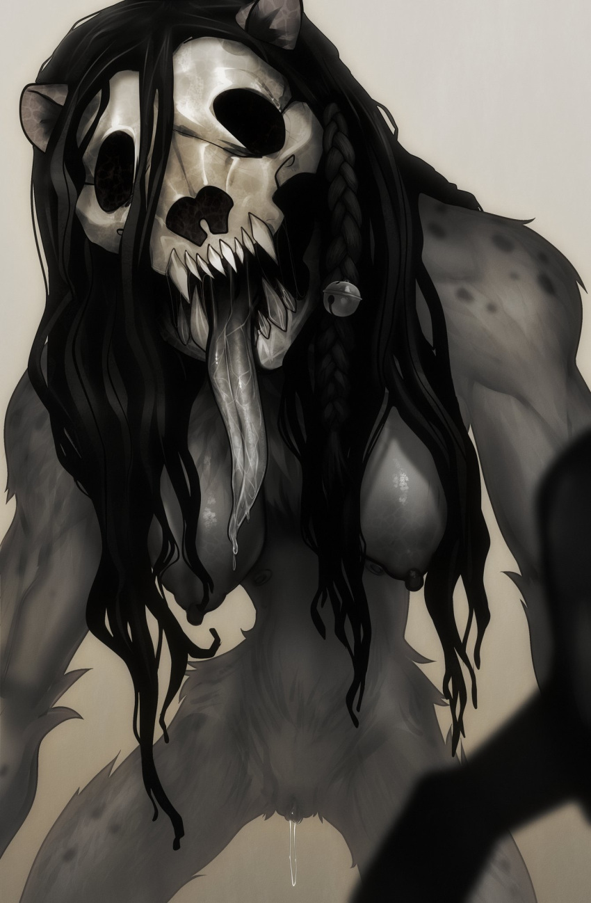 derek_hetrick grundelsmoochart long_hair long_tongue monster monster_girl nightmare_waifu sharp_teeth tongue tongue_out