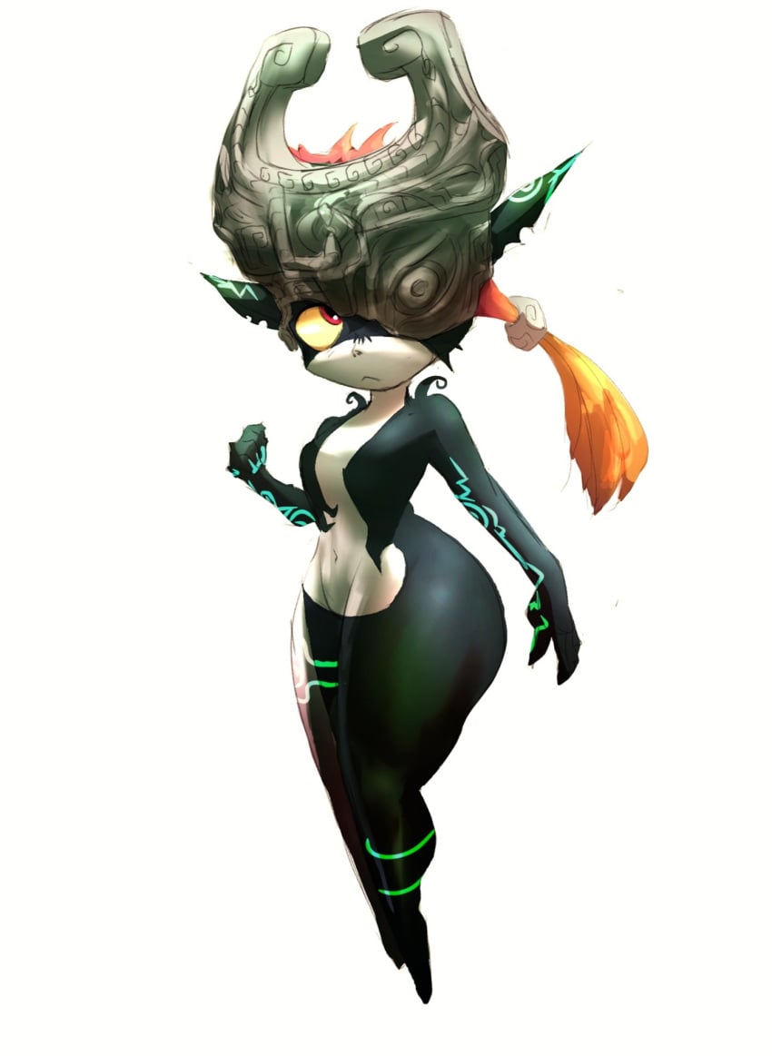 ass big_ass black_skin breasts colored_sclera colored_skin female full_body grey_background grey_skin helmet highres huge_ass imp_midna long_hair midna multicolored_skin navel nintendo orange_eyes orange_hair peppy_(pepsoii) pointy_ears red_eyes simple_background solo the_legend_of_zelda the_legend_of_zelda:_twilight_princess thick_thighs thighs twilight_princess two-tone_skin wide_hips