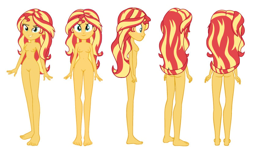 accurate_art_style artistic_nude ass barefoot belly belly_button breasts completely_nude equestria_girls feet female full_body hasbro human humanized invisibleink my_little_pony nipples nudity smiling solo solo_female sunset_shimmer vulva