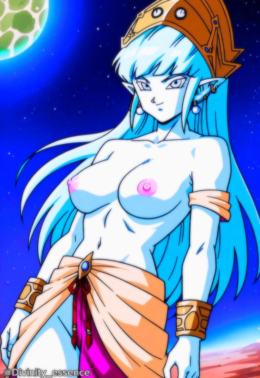 aeos agios ai_generated aios aiosu blue_body blue_eyes blue_hair divinity_essence dragon_ball dragon_ball_heroes goddess ladyaeos perfect_body pointy_ears super_dragon_ball_heroes supreme_kai_of_time time_power_unleashed_form time_power_unleashed_form_(dragon_ball)