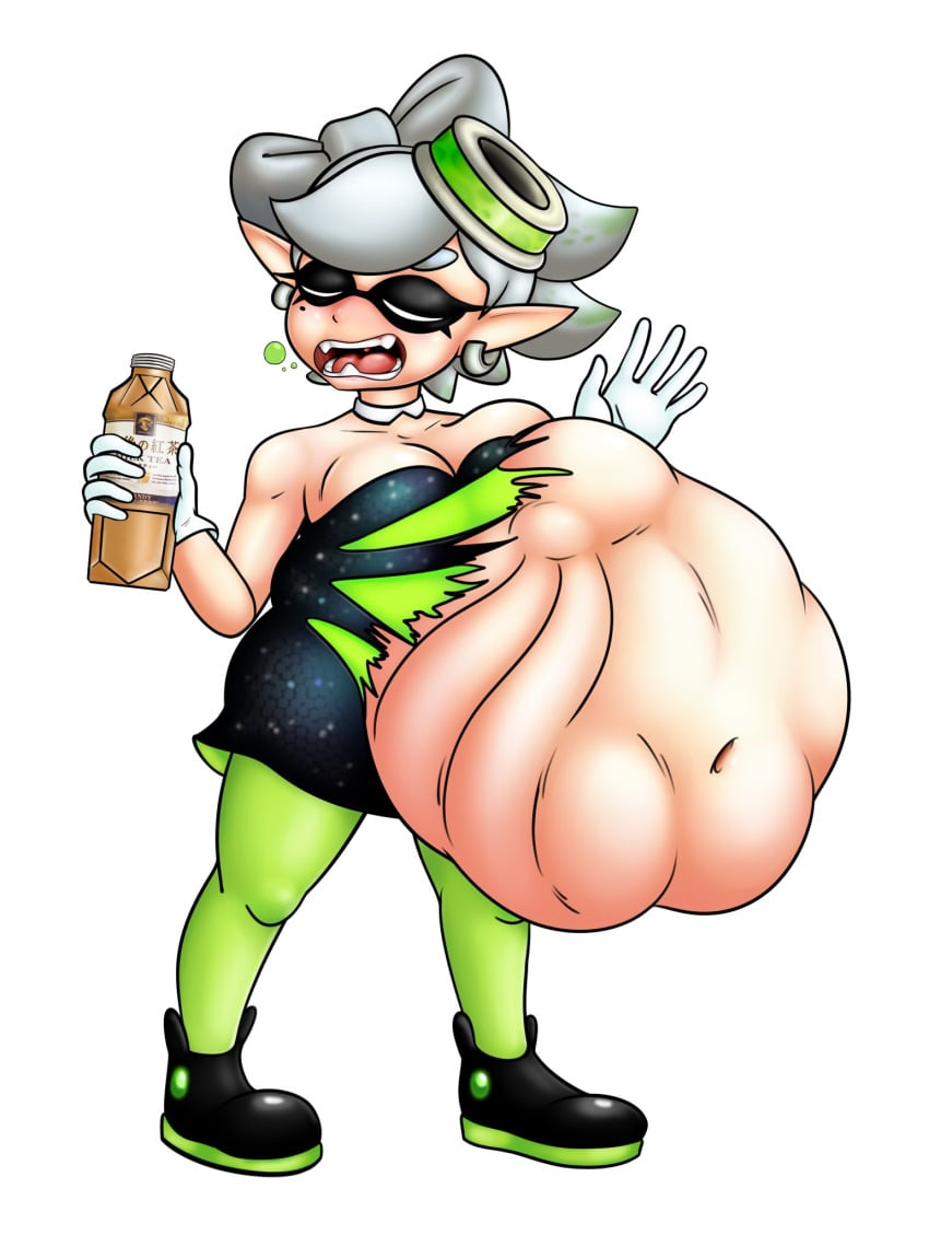 1girls after_vore animal_humanoid belly big_belly cephalopod cephalopod_humanoid clothing female hi_res humanoid inkling jaxbeef marie_(splatoon) marine marine_humanoid mollusk mollusk_humanoid nintendo oral_vore same_size_vore solo splatoon stomach_bulge torn_clothing vore vore_belly