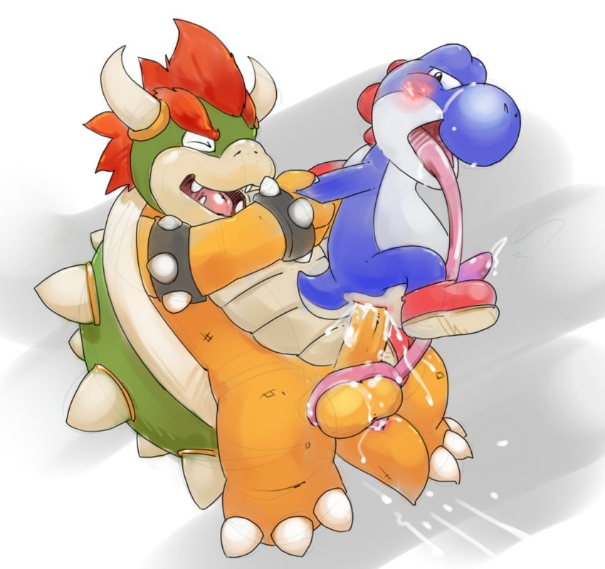 argon_vile bowser buggery gay green_shell horns interspecies koopa male male_only mario_(series) multiple_boys nintendo shell size_difference spiky_shell yoshi