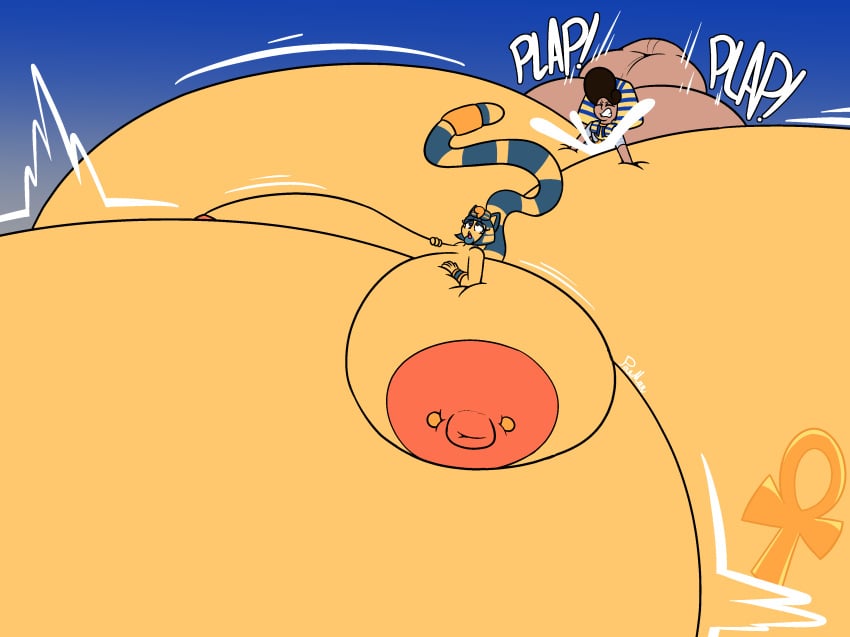 animal_crossing ankha ankha_kennedy_(user3345) ass_bigger_than_head bigger_than_canvas breasts breasts_bigger_than_head cumflated_belly cumflation hyper_ass hyper_breasts hyper_cumflation inflation justin_(user3345) sex thatonepanman thick_thighs wide_hips