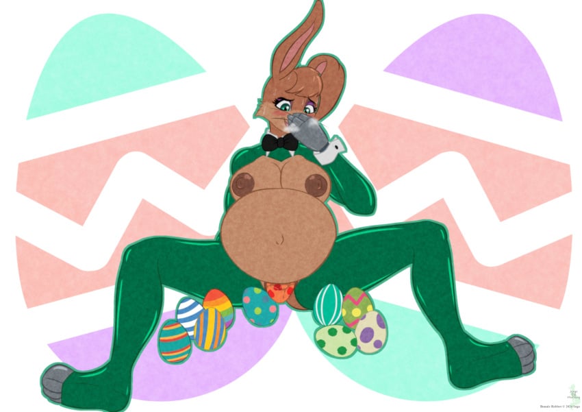 1girls absurd_res anthro archie_comics areola belly big_belly big_breasts blush bodily_fluids bow_tie breasts brown_areola brown_body brown_fur brown_hair brown_nipples bunnie_rabbot clothed clothing cybernetics cyborg digital_media_(artwork) egg egg_laying female female_only fur genital_fluids genitals green_eyes hi_res jorge-the-wolfdog lagomorph leporid long_ears looking_at_viewer machine mammal naked nipples nude open_mouth playboy_bunny playboy_outfit pregnant pregnant_anthro pregnant_female pussy rabbit sega simple_background solo sonic_(series) sonic_the_hedgehog_(archie) sonic_the_hedgehog_(comics) sonic_the_hedgehog_(series) tail thick_thighs