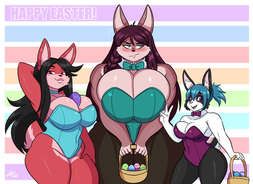 artjwink big_breasts breasts bunnysuit easter furry jwinkz thick_thighs wide_hips