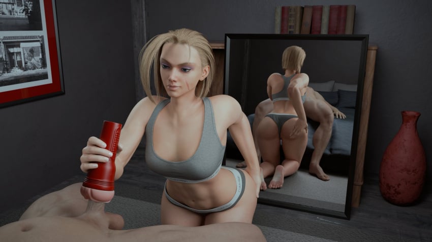 1boy 1boy1girl 1girls 3d abs artificial_vagina ass assisted_handjob assisted_masturbation balls bluelight breasts cammy_white capcom cyclone_red detailed_background faceless_male facial_scar female female_focus fleshlight handjob handjob_w/_fleshlight handjob_w/_toy handjob_w/sex_toy handjob_with_fleshlight handjob_with_sex_toy handjob_with_toy hi_res high_resolution highres kneeling large_ass masturbation mirror penetrable_sex_toy penis sex_toy sex_toy_masturbation sex_toy_penetration sex_with_toy street_fighter