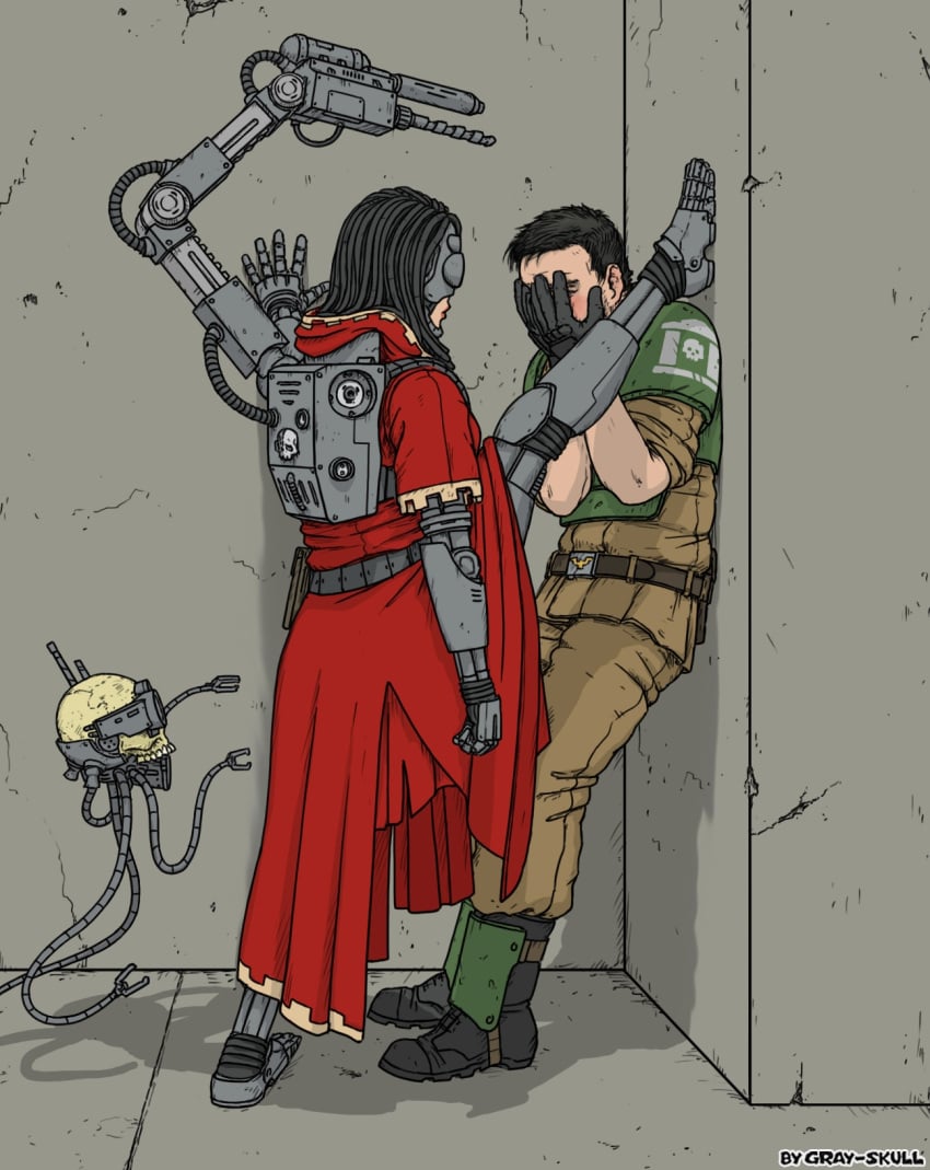 1girls adeptus_mechanicus astra_militarum cadian gray_skull imperial_guard imperium_of_man meme servo-skull techpriest titus_(gray_skull) warhammer_(franchise) warhammer_40k