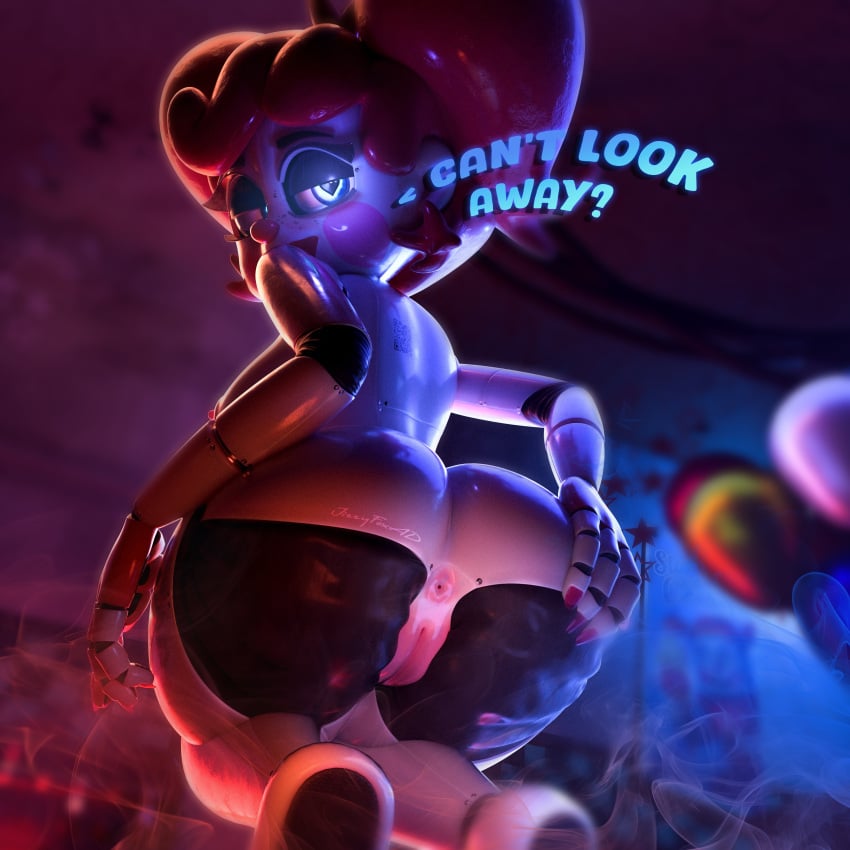 1:1 3d_(artwork) absurd_res animatronic anus ass big_butt blender_(artwork) blue_eyes breasts circus_baby_(fnaf) dialogue digital_media_(artwork) english_text female five_nights_at_freddy's freckled_face freckles genitals glowing glowing_eyes hair heart-shaped_pupils hi_res humanoid inside jizzyfox kneeling looking_at_viewer looking_back looking_back_at_viewer machine nipples pupils pussy rear_view red_hair robot robot_humanoid scottgames solo spread_butt spreading symbol-shaped_pupils talking_to_viewer text unusual_pupils watermark