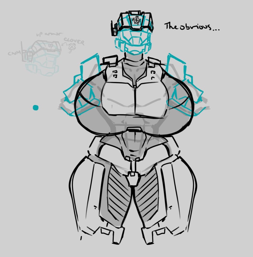 armor big_breasts female_spartan_(halo) halo_(series) helmet huge_ass huge_breasts hyper_breasts power_armor shewiff sketch spartan_(halo) thick_thighs