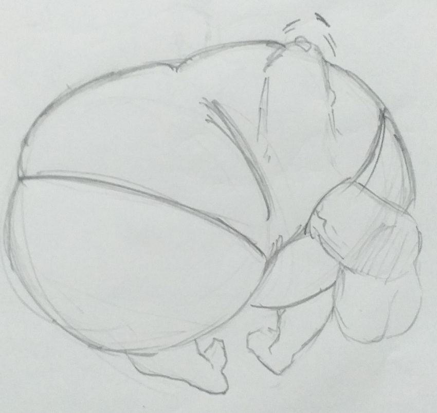 ass_beater ass_focus backsack big_ass big_butt body_fluids imminent_penetration imminent_sex leaking_precum no_visible_face pencil_(artwork) penis_in_clothes penis_poking_cheek perspective precum shorts sketch underwear