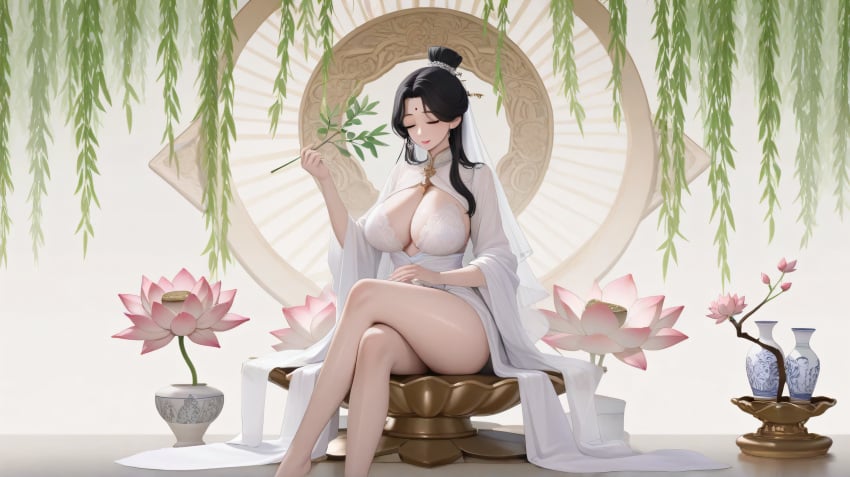 ai_generated artistic asian avalokitesvara bare_body bare_skin bodhisattva breasts buddhism buddhist close-up_pussy curvy detailed_breasts detailed_buttocks detailed_nipples detailed_pussy detailed_vulva detailed_yoni devotional divine eastern ethereal feminine full_buttocks full_nudity graceful guan_yin guanyin holy implied_sex large_breasts large_buttocks long_hair nude pussy pussy_juice quan_yin religious religious_eroticism reverence sacred serene spiritual spiritualism