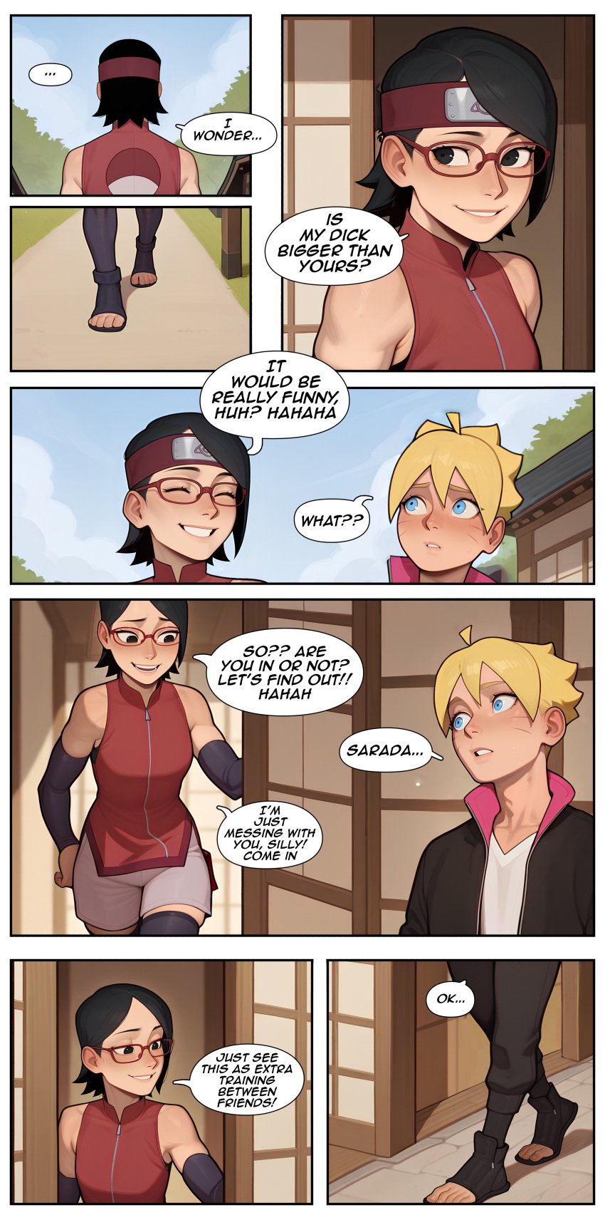 1boy 1futa 1futa1boy ai_generated boruto:_naruto_next_generations comic comic_page futagenn futanari naruto naruto_(series) sarada_uchiha uzumaki_boruto