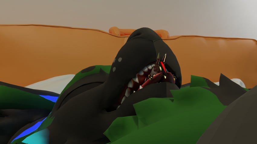 absurd_res anthro bedroom bypixel25 deuzear duo furry hi_res jetface5000 male male/male mantled_beast pixel_(bypixel25) sleeping soft_vore unaware vore zach_(jetface5000)