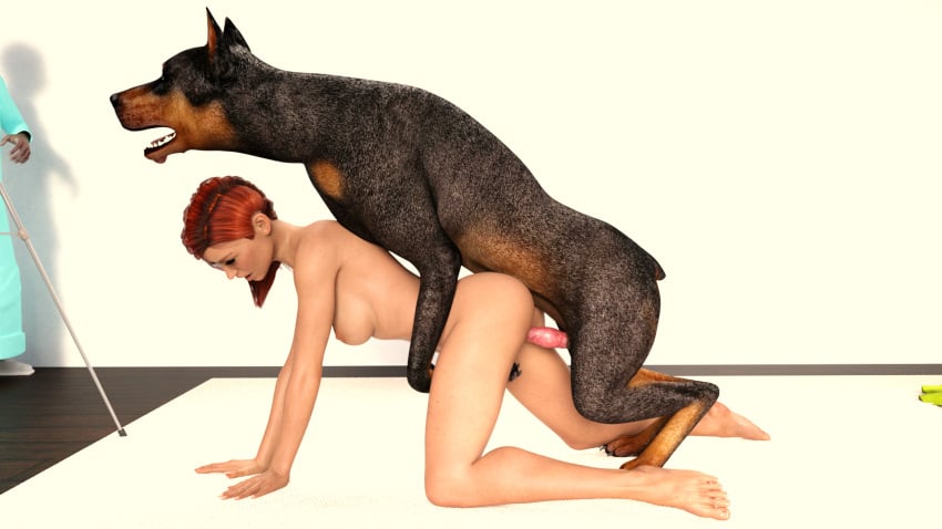 3d 3dart amanda_red animal_genitalia big_penis breeding breeding_mount camera canine completely_nude_female dog_sex doggy_style dominant_feral erection female female_focus from_behind from_behind_position girl green_eyes indoors jollybizz mating medium_breasts mounting naked on_all_fours painful penetration penis_in_pussy photosession photoshoot red_hair sex slim_waist sniffing spectators surprised unsure zoophilia