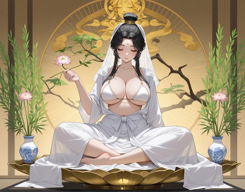 ai_generated artistic asian avalokitesvara bare_body bare_skin bodhisattva breasts buddhism buddhist close-up_pussy curvy detailed_breasts detailed_buttocks detailed_nipples detailed_pussy detailed_vulva detailed_yoni devotional divine eastern ethereal feminine full_buttocks full_nudity graceful guan_yin guanyin holy implied_sex large_breasts large_buttocks long_hair nude pussy pussy_juice quan_yin religious religious_eroticism reverence sacred serene spiritual spiritualism