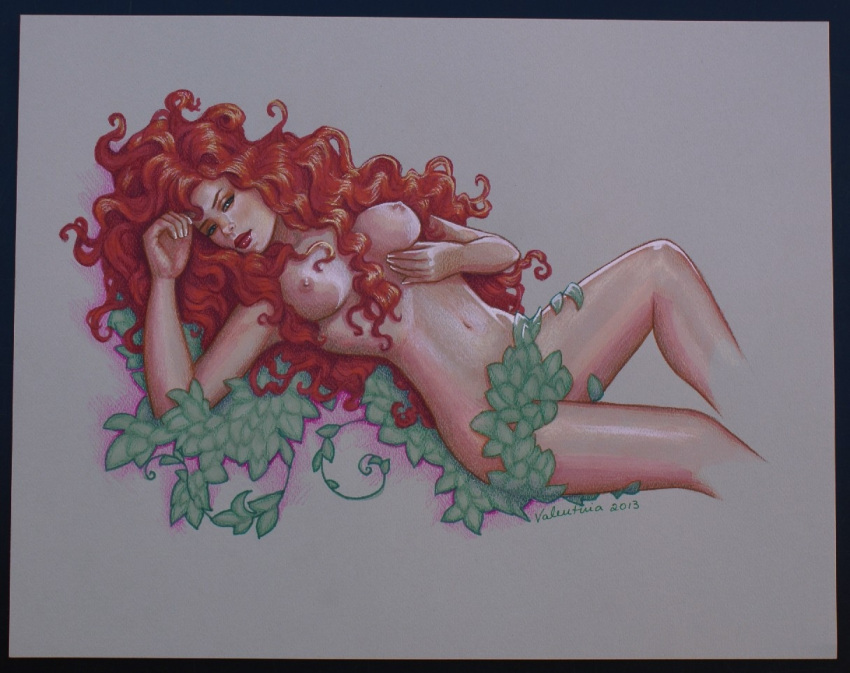 2013 batman_(series) breasts conny_valentina dated dc female plant poison_ivy red_hair signed solo tagme topless