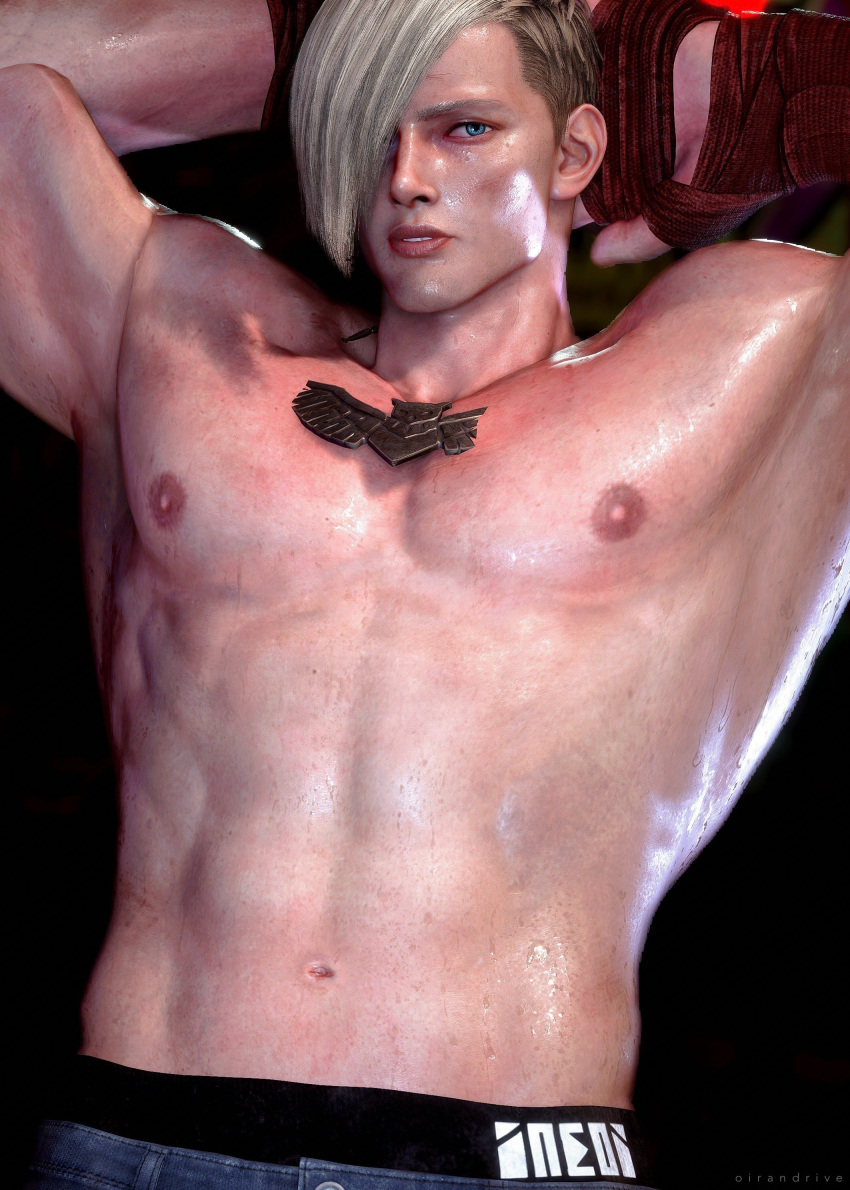 1boy 1human blonde_hair blue_eyes boxer capcom ed_(street_fighter) male male_focus male_only oirandrive shirtless shirtless_male solo_male street_fighter street_fighter_6 sweaty sweaty_body