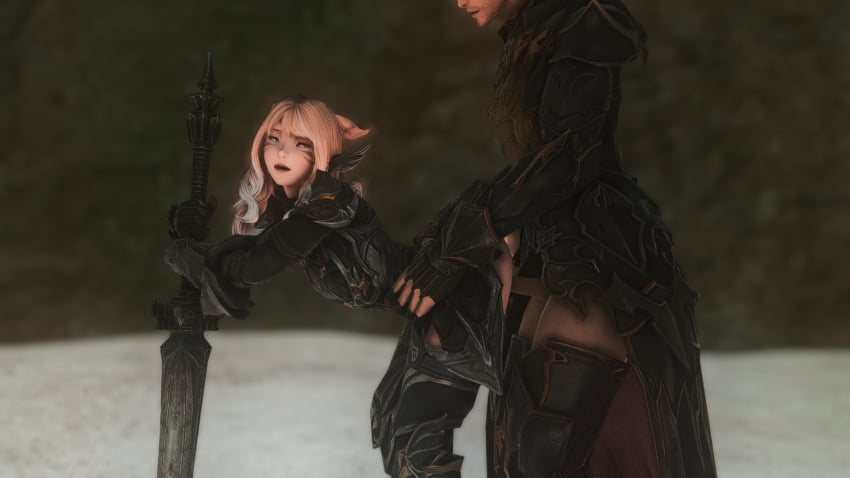 armor armored_female armored_male armored_sex bent_over blonde_hair clothed clothed_sex defeated defeated_heroine doggy_style final_fantasy final_fantasy_xiv forced forced_sex miqo&#039;te penetration rape raped_by_enemy standing_doggy_style vaginal_penetration