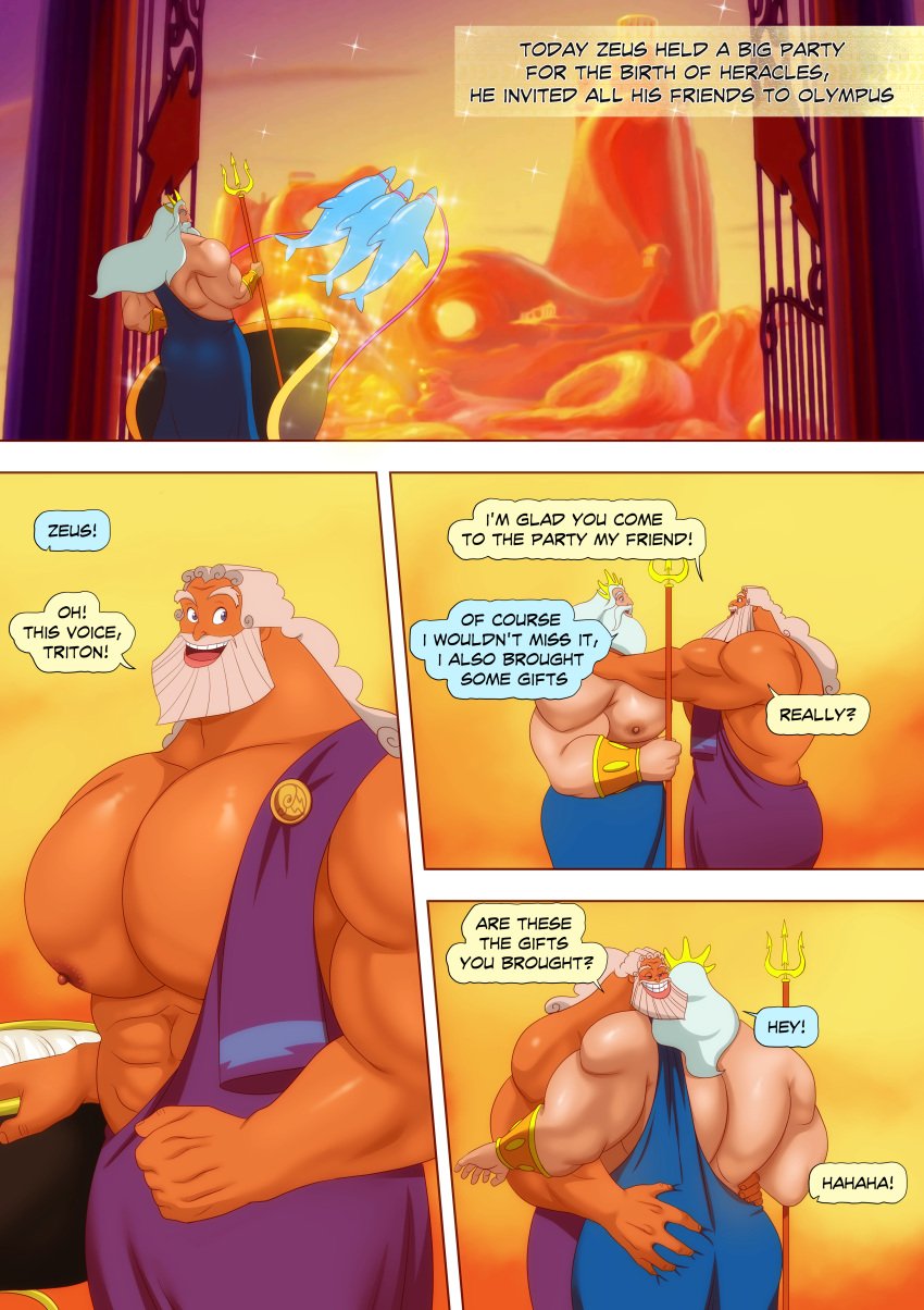 big_ass big_balls big_penis disney gay hercules_(disney) king_triton male muscles muscular muscular_male yaoi zeus zeus_(hercules)