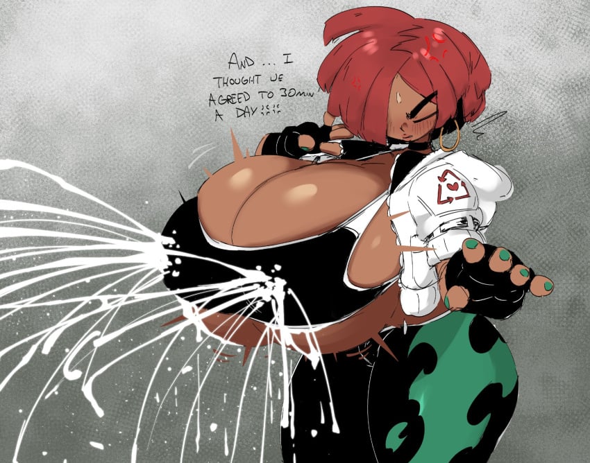 1girls dark-skinned_female giovanna_(guilty_gear) guilty_gear huge_breasts jellot suxowell tagme