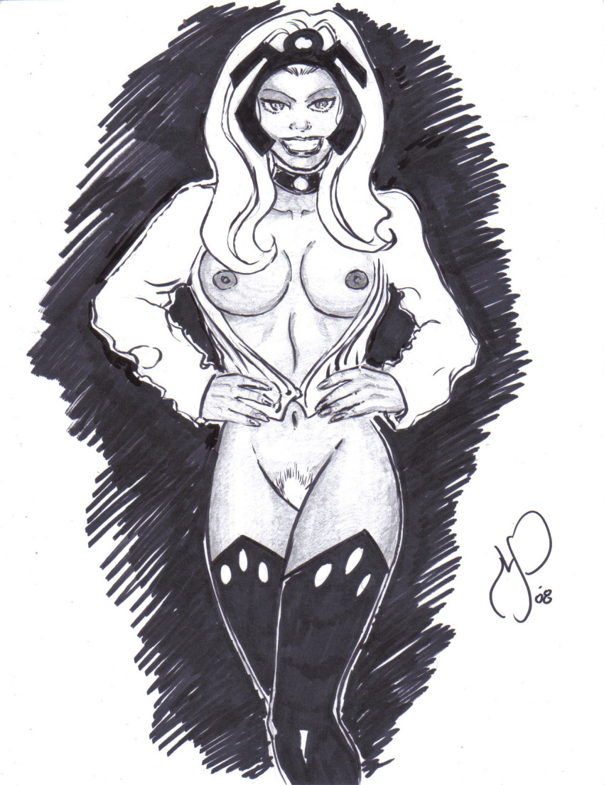 1girls 2008 female female_only marvel marvel_comics michael_powell monochrome ororo_munroe solo storm_(x-men) tagme tiara x-men