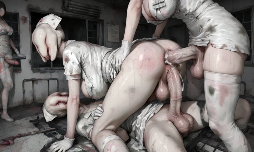 ai_generated anal bubble_head_nurse cum double_penetration futanari silent_hill