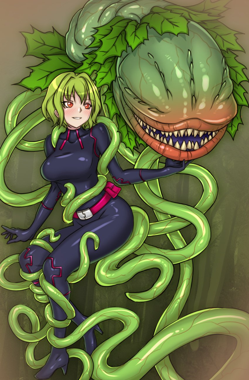 audrey_ii bodysuit female injuotoko kazami_yuuka little_shop_of_horrors plant plant_tentacle shiny_clothes tentacle tentacle_on_female tight_clothing totally_spies totally_touhou touhou yuka_kazami yuuka_kazami