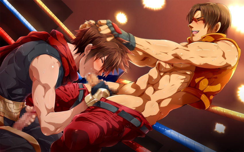 2boys blackmonkey_pro bloody_roar censored gay kenji_ogami male male_only muscle oral yaoi yugo_ogami