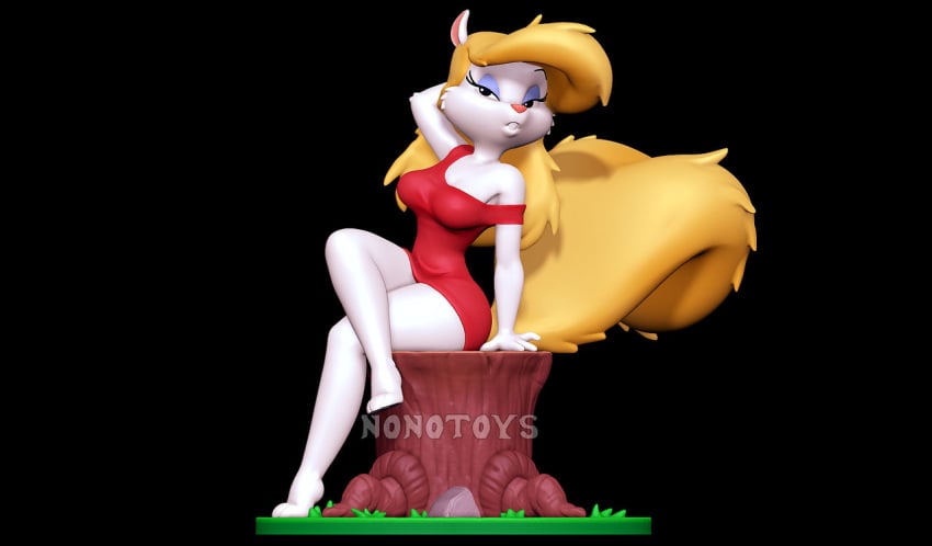 1girl 1girls 2024 2024s 3d_(artwork) 3d_modeling 3d_print animaniacs anthro anthro_only artist_name artist_signature black_background blonde blonde_female blonde_hair blonde_hair_female breasts clothed clothing crossed_legs digital_media_(artwork) dress eyelashes female female_focus fur furry furry_female grass hair hi_res log looking_at_viewer mammal minerva_mink mink mustelid musteline nonotoys pink_nose pinup plant pose red_clothes red_clothing red_dress signature simple_background sitting solo solo_female solo_focus tree true_musteline warner_bros warner_brothers white_body white_fur wood