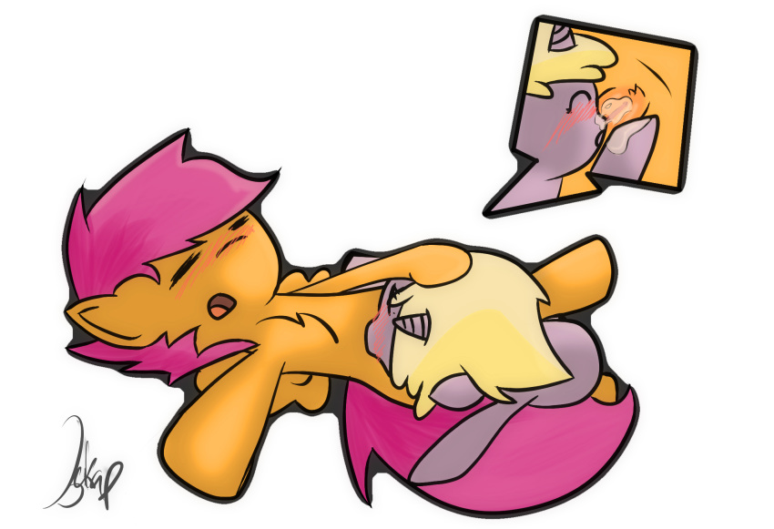 bakaponi cunnilingus dinky_hooves_(mlp) friendship_is_magic my_little_pony oral scootaloo_(mlp) smooth_skin