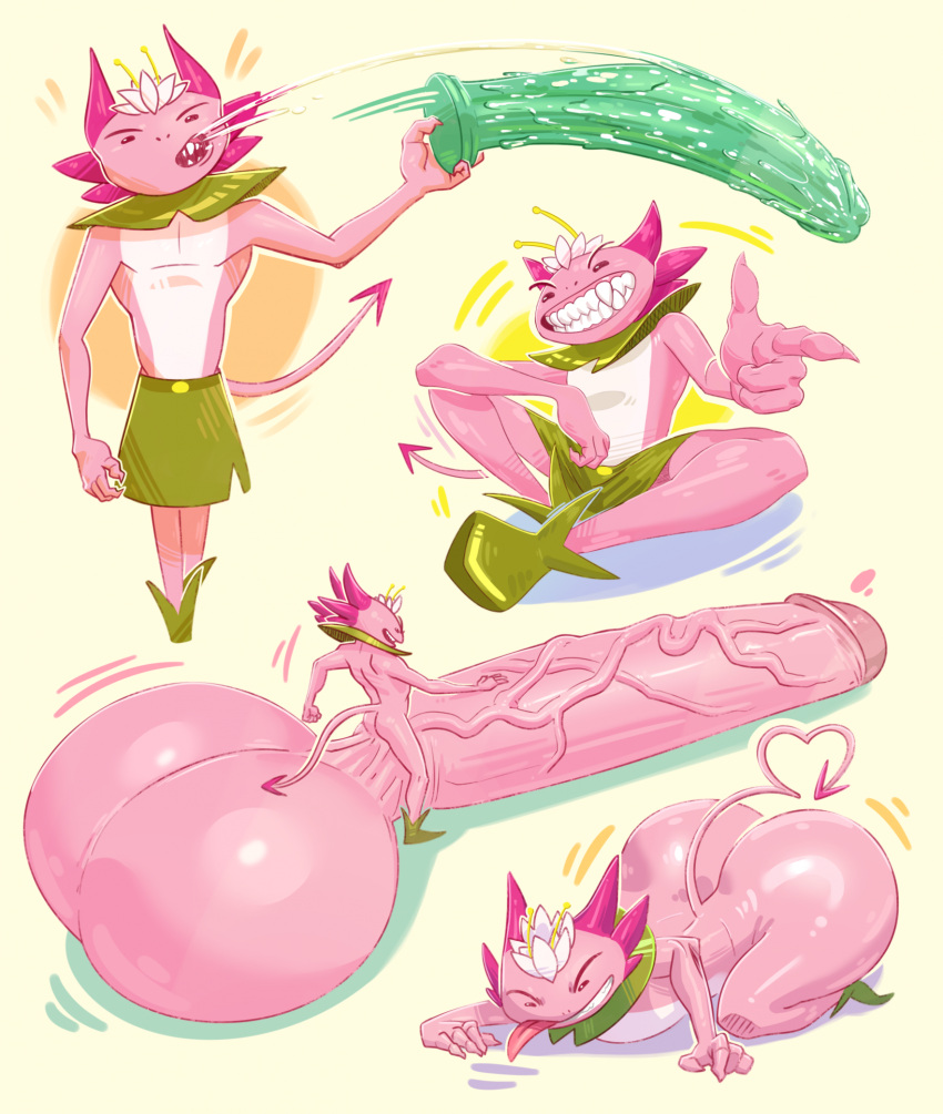 amphibian anthro ass axolotl balls big_(disambiguation) big_balls big_penis dildo genitals hair hi_res huge huge_balls huge_cock hyper hyper_balls hyper_dildo hyper_genitalia hyper_penis loto_(lotolotl) lotolotl male marine mole_salamander penis pink_body salamander saliva_on_dildo sex_toy solo white_hair